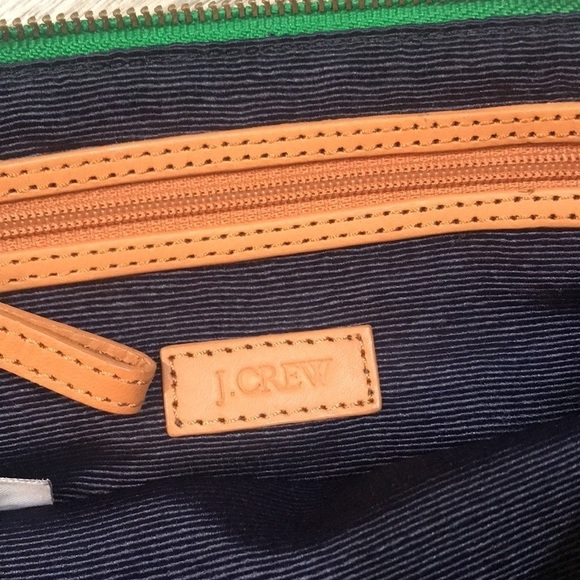 J Crew NWOT Green Polka Dot Silk Metal Chain Handle Mini Handbag - Picture 6 of 9